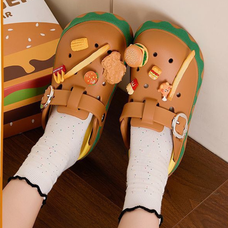 Funny Hamburger Summer Slipper - Summer Clothing Wraps ulasan dan harga