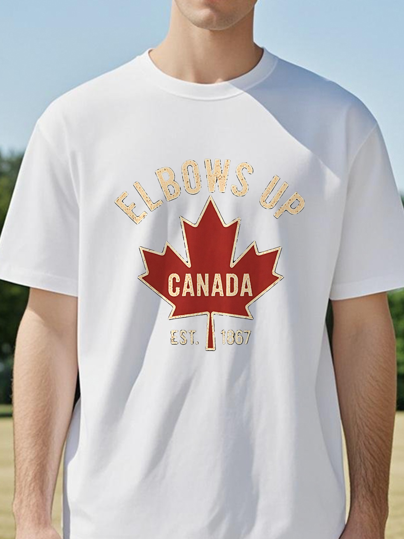 Elbows Up Canada T-shirt for M - Summer Clothing Women Canada ulasan dan harga