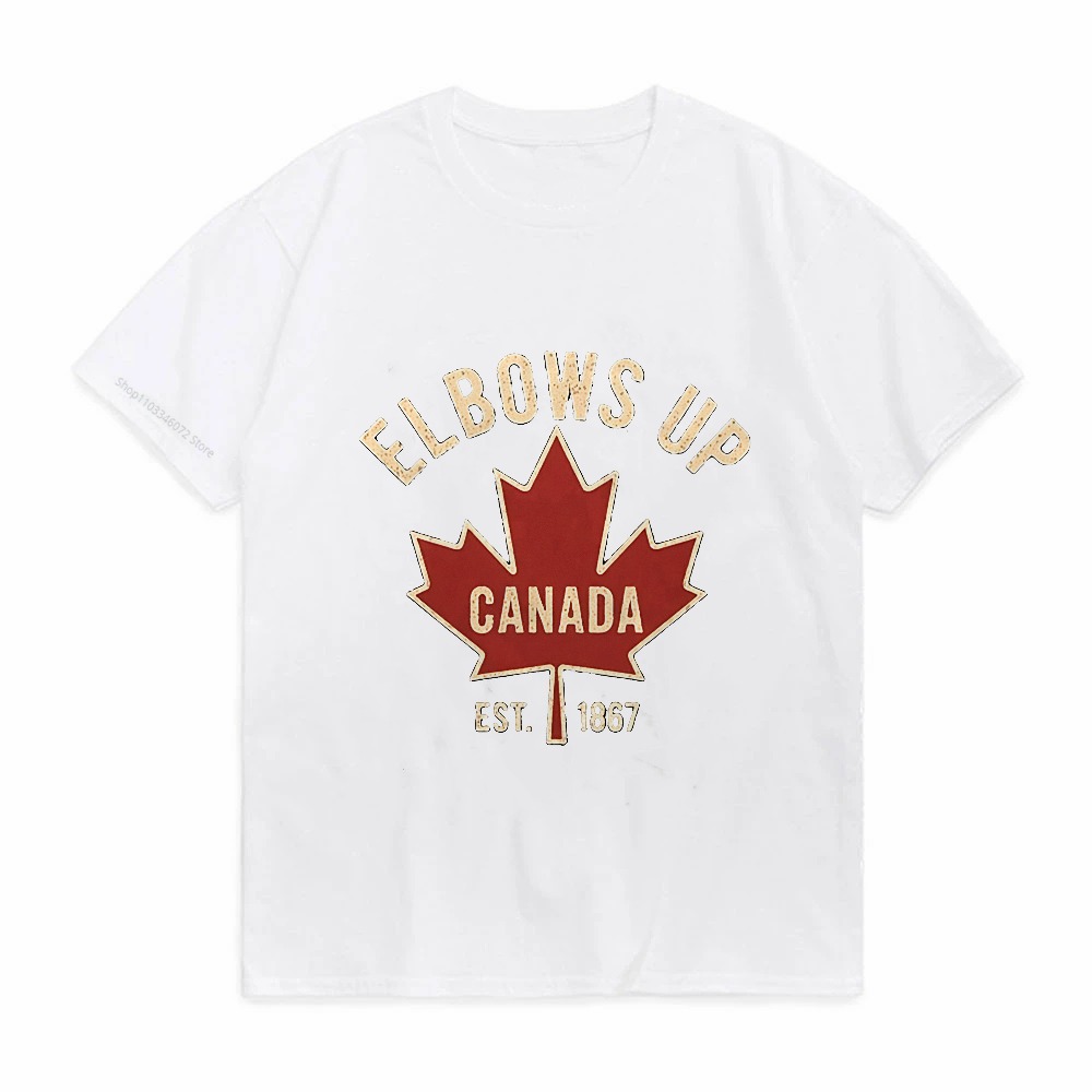 Elbows Up Canada T-shirt for M - Summer Clothing Women Canada ulasan dan harga